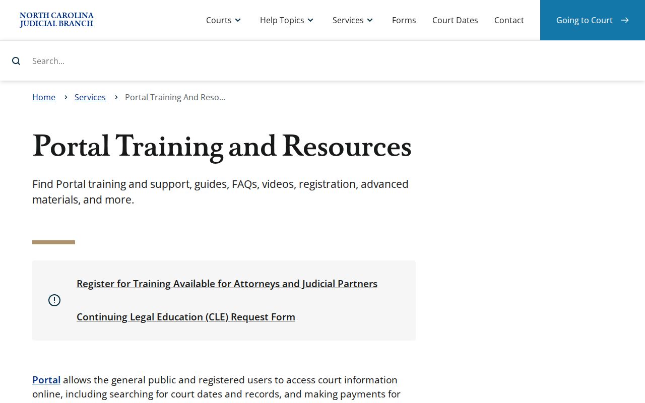 Mitchell County docket search Portal training resources
