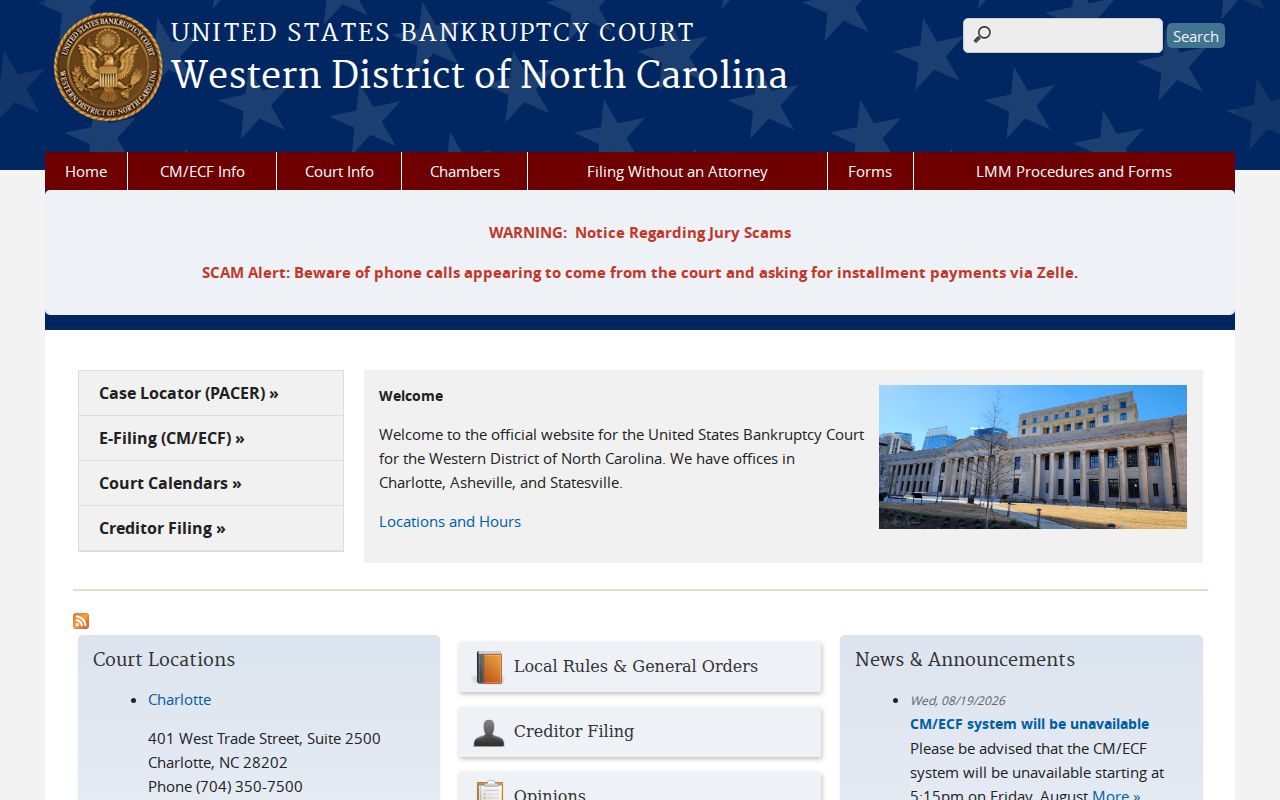Mitchell County court records distinction and Western District bankruptcy court source