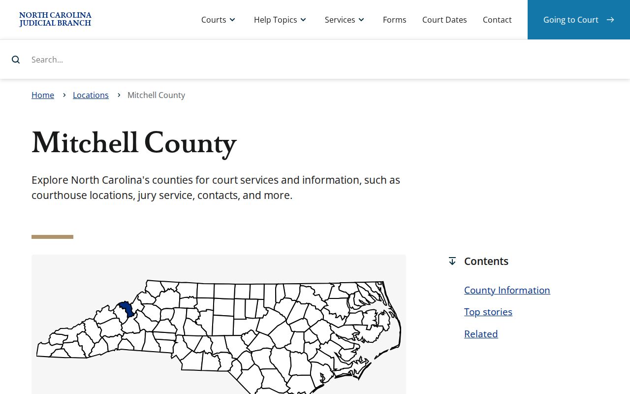 Mitchell County court docket services page