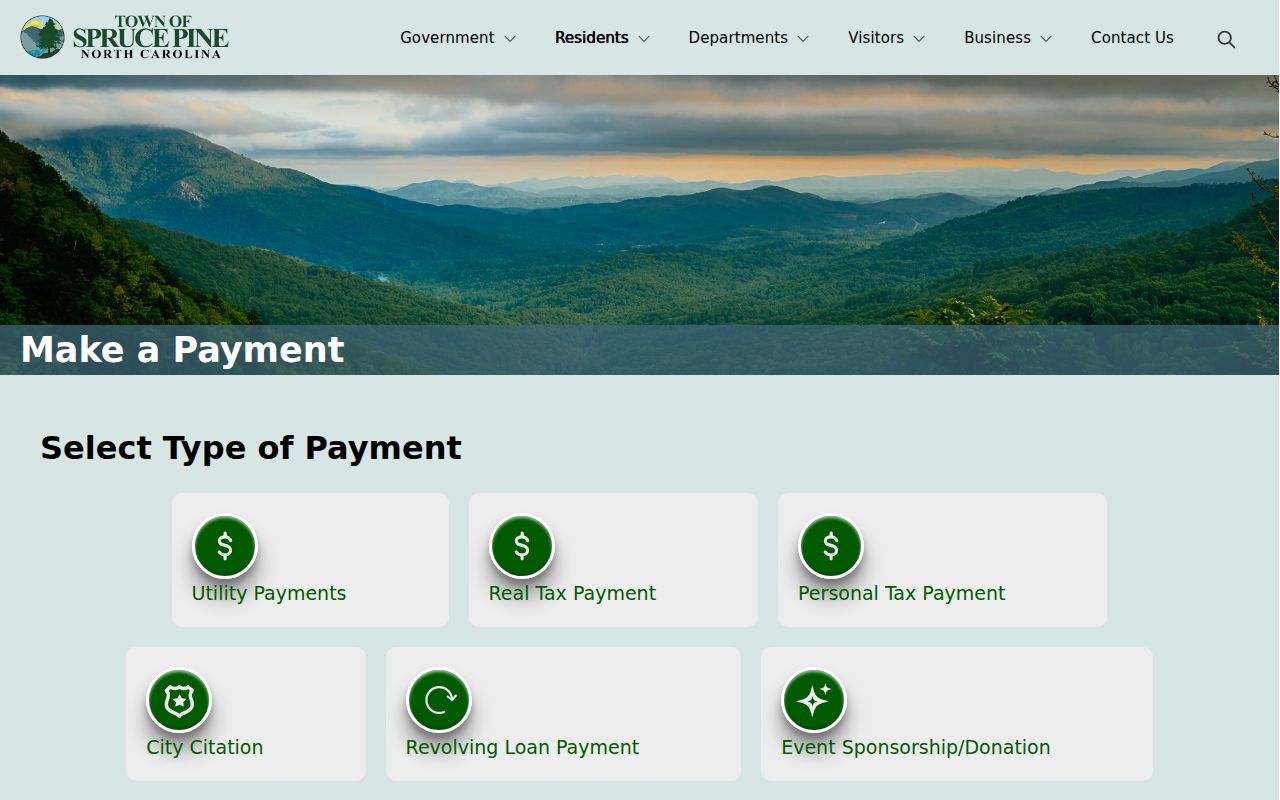 Spruce Pine court records context showing the City Citation payment route