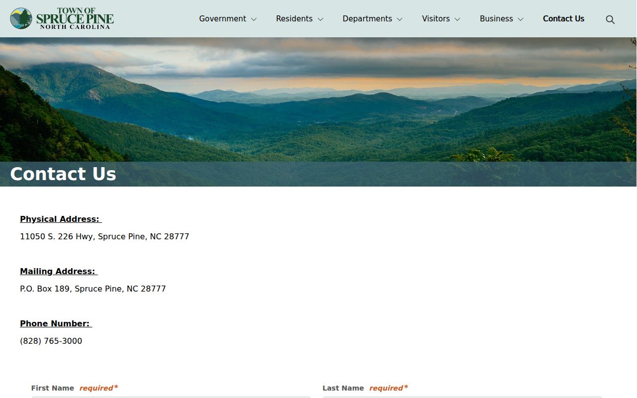 Spruce Pine court records contact route through Town Hall and Mitchell Clerk